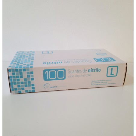 Guantes de Nitrilo sin Polvo 100 ud L